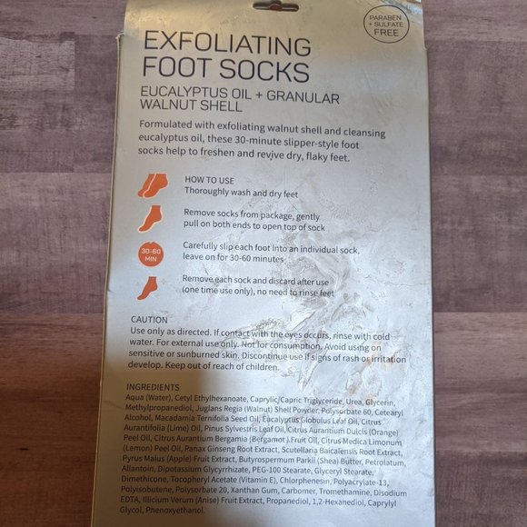 (LOT OF 2 PAIR) *BACK IN STOCK BUT ONLY A FEW* Spalife Exfoliating Foot Socks - Picture 2 of 2